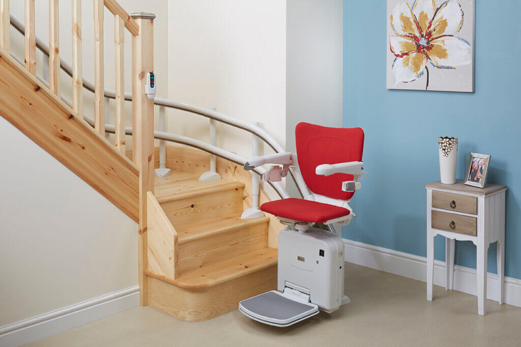 Ardent Curved Stairlift - Red Seat Cover